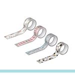 Fita Adesiva Washi Tape Tilibra Decorada - Flamingos, Cidade, Triângulos, Flores e Pássaros 10 Metros