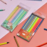 Lápis de Cor Leo&Leo Tons Pastel, Neon ou Metálicas - 12 Cores - Escrita Macia