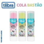 Cola Tilibra Colorida Bastão - Rosa, Azul e Verde - Fica Transparente no Papel - 8g