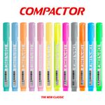 Caneta Marca Texto Compactor Destaq - Tons Pastel e Neon
