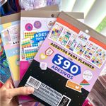 Bloco 560, 390, 360, 250 ou 50 Adesivos para Planner Tilibra Notas Happy Pastel Neon