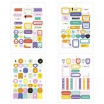Bloco 560, 390, 360, 250 ou 50 Adesivos para Planner Tilibra Notas Happy Pastel Neon