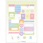 Bloco 560, 390, 360, 250 ou 50 Adesivos para Planner Tilibra Notas Happy Pastel Neon
