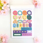 Bloco 560, 390, 360, 250 ou 50 Adesivos para Planner Tilibra Notas Happy Pastel Neon