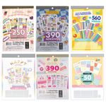 Bloco 560, 390, 360, 250 ou 50 Adesivos para Planner Tilibra Notas Happy Pastel Neon