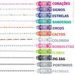 Fita Decorativa Tilibra 3 Metros - Coração, Cactos, Estrelas, Emojis, Bandeiras, Signos, Borboleta, Flor, Cores, Patinha