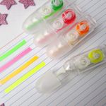 Marca Texto em Fita Neon BRW 3 Metros - Amarelo, Verde, Rosa e Laranja
