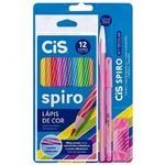 Kit Escolar Cis Spiro - Caneta + Lápis de Cor + Lapiseira + Borracha