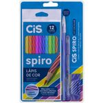Kit Escolar Cis Spiro - Caneta + Lápis de Cor + Lapiseira + Borracha
