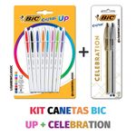 Kit Caneta Bic Cristal Up + Celebration - Ponta Média (Coloridas, Prata e Dourada)
