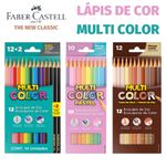 Lápis de Cor MultiColor Faber Castell Tons Pastel ou Tons de Pele