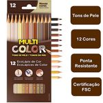 Lápis de Cor MultiColor Faber Castell Tons Pastel ou Tons de Pele