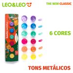 Tinta Guache Tradicional, Tons Metálicos ou Neon Leo&Leo 6 Cores