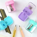 Apontador com Depósito Faber Castell Mini Box Fofo Tom Pastel