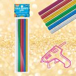 Kit Bastão Cola Quente Refil BRW - Tom Pastel  - Coloridas - Glitter - 20 ou 30cm