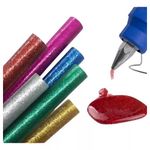 Kit Bastão Cola Quente Refil BRW - Tom Pastel  - Coloridas - Glitter - 20 ou 30cm