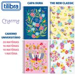 Caderno Universitário Tilibra Capa Dura Charme 20, 16, 10 ou 1 Matéria