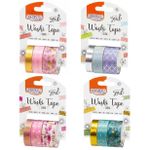 Kit 3 Washi Tape BRW Shine - Flamingo, Flores, Pastel, Dourado