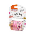 Kit 3 Washi Tape BRW Shine - Flamingo, Flores, Pastel, Dourado