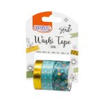 Kit 3 Washi Tape BRW Shine - Flamingo, Flores, Pastel, Dourado