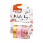 Kit 3 Washi Tape BRW Shine - Flamingo, Flores, Pastel, Dourado