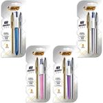 Kit Bic Metálico Caneta 4 em 1 + Celebration Luxo Dourada e Prata