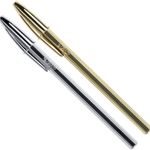 Kit Bic Metálico Caneta 4 em 1 + Celebration Luxo Dourada e Prata