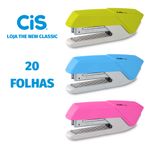 Grampeador Cis C-6 20 Folhas Colorido - Rosa, Azul ou Verde
