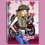 Caderno Capa Dura Carro X-Girl 20 Matérias 400 Folhas - Londres, Paris, Milão e Nova York