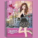 Caderno Capa Dura Carro X-Girl 20 Matérias 400 Folhas - Londres, Paris, Milão e Nova York