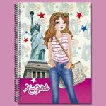 Caderno Capa Dura Carro X-Girl 20 Matérias 400 Folhas - Londres, Paris, Milão e Nova York