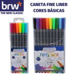 Kit Caneta BRW Fine Liner 0.4mm - Cores Básicas - Kit 6 ou 10 Cores Ponta Ultra Fina