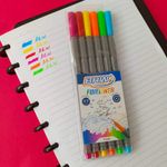 Kit Caneta BRW Fine Liner 0.4mm - Cores Básicas - Kit 6 ou 10 Cores Ponta Ultra Fina