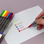 Kit Caneta BRW Fine Liner 0.4mm - Cores Básicas - Kit 6 ou 10 Cores Ponta Ultra Fina