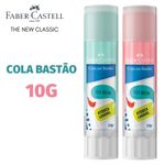 Cola em Bastão Faber Castell Colorida 10g - Rosa ou Azul