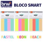 Bloco BRW Notas Adesivas Smart Colorido - Tons Pastel, Beach e Neon