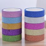 Washi Tape Fita Adesiva Metálica Colorida com Glitter BRW 5 Metros - Unidade