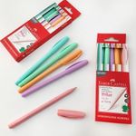 Kit 5 Caneta Faber Castell Trilux Tom Pastel - Coleção Completa