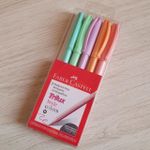 Kit 5 Caneta Faber Castell Trilux Tom Pastel - Coleção Completa