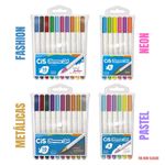 Kit Caneta Gel Cis Jimmy Gel Cores Fashion Metálicas Pastel Neon 1.0mm