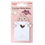 Bloco Notas Adesivas Mensagem Secreta Envelope Eagle Fofo - Gatinho, Urso, Pato, Coelho 25 Folhas