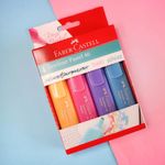 Marca Texto Faber Castell 46 - Tons Pastel Amarelo Lilás Rosa Verde Azul Laranja - Kit ou unidade