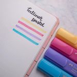 Marca Texto Faber Castell 46 - Tons Pastel Amarelo Lilás Rosa Verde Azul Laranja - Kit ou unidade