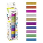 Kit Washi Tape Metálica Colorida com Glitter BRW Fita Adesiva