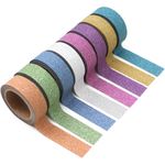 Kit Washi Tape Metálica Colorida com Glitter BRW Fita Adesiva