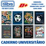 Caderno Universitário Capa Dura Masculino Tilibra D+ Gamer, Esportes, Futebol - 20, 16, 12, 10 ou 1 Matéria