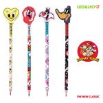 Lápis Fofo Looney Tunes HB N°2 com Borracha - Patolino, Piu-Piu, Frajola e Taz - Leo&Leo