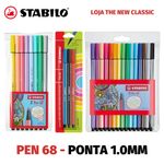 Kit Caneta Stabilo Pen 68 Escrita Média 1.0mm Fofa - Básicas, Neon, Pastel ou Vintage