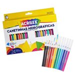 Kit 24 ou 12 Caneta Hidrográfica Acrilex - Canetinhas