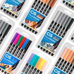 Kit Cis Dual Brush - Caneta Ponta Pincel Aquarelável e Ponta Fina - Cores Básicas, Neon, Tom Pastel, Cinza e Tons de Pel